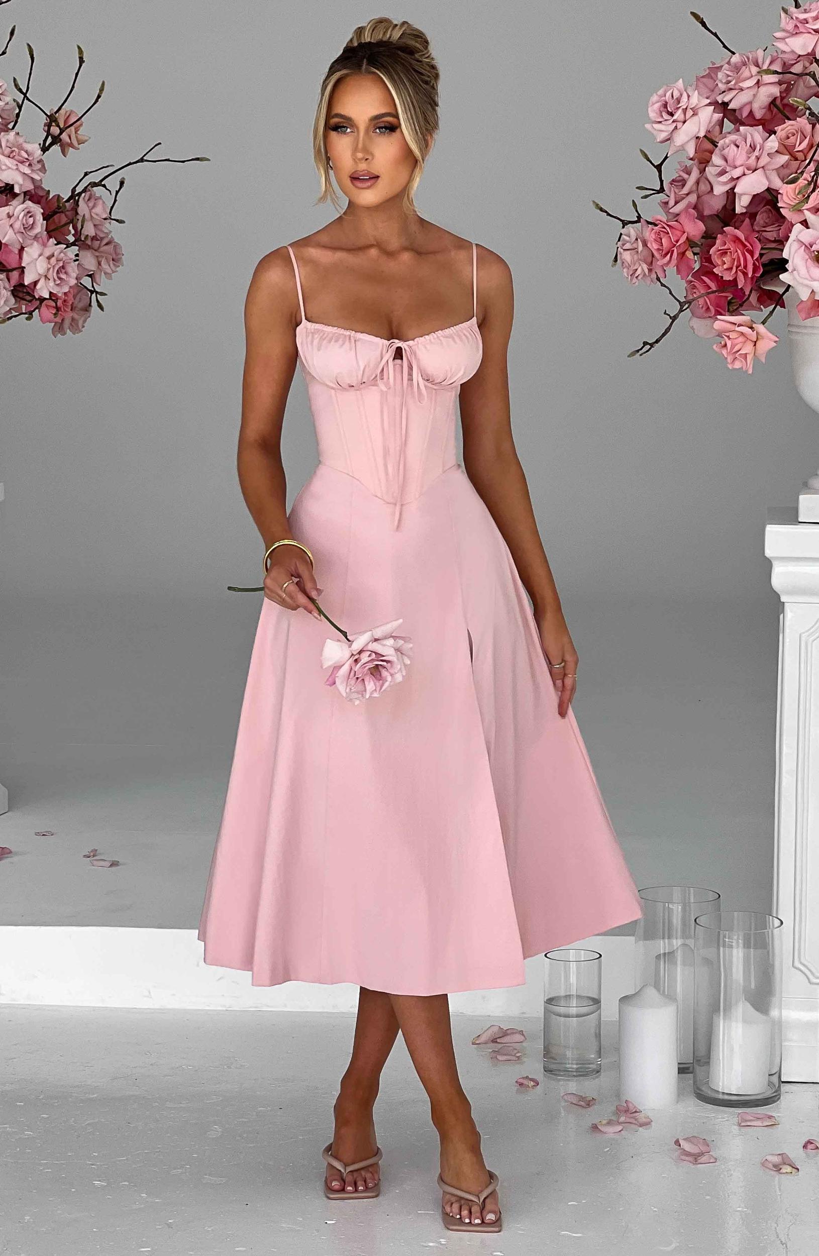 Deanna Midi Dress - Blush Product Image