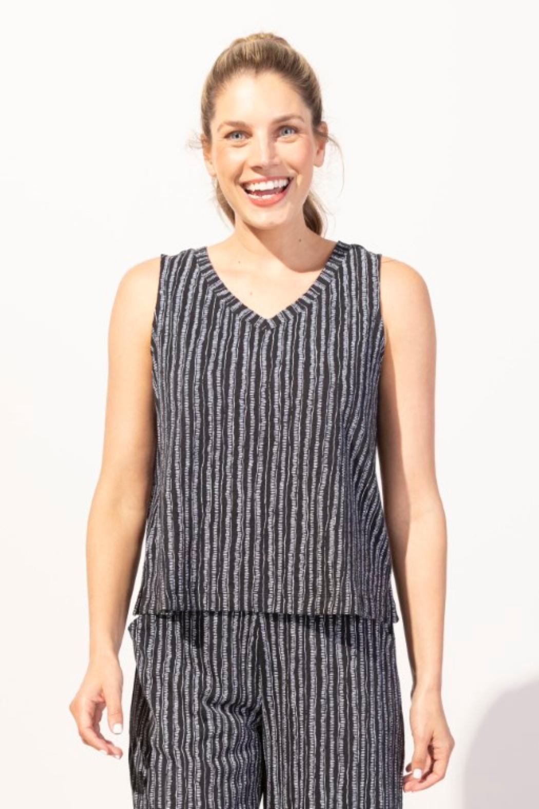 Bali Stripe Cotton V-Neck Tank Product Image