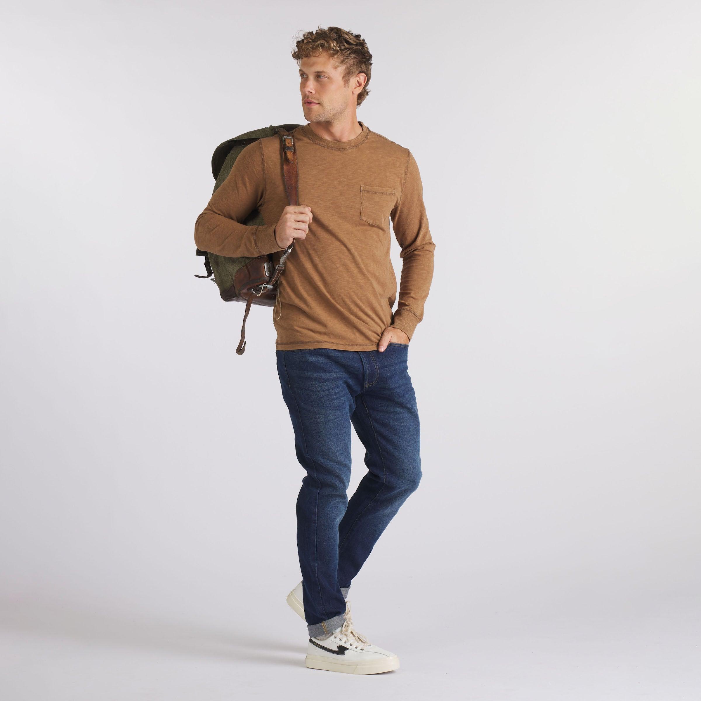 Edward Stretch Straight Fit Denim - Blue Wash Product Image