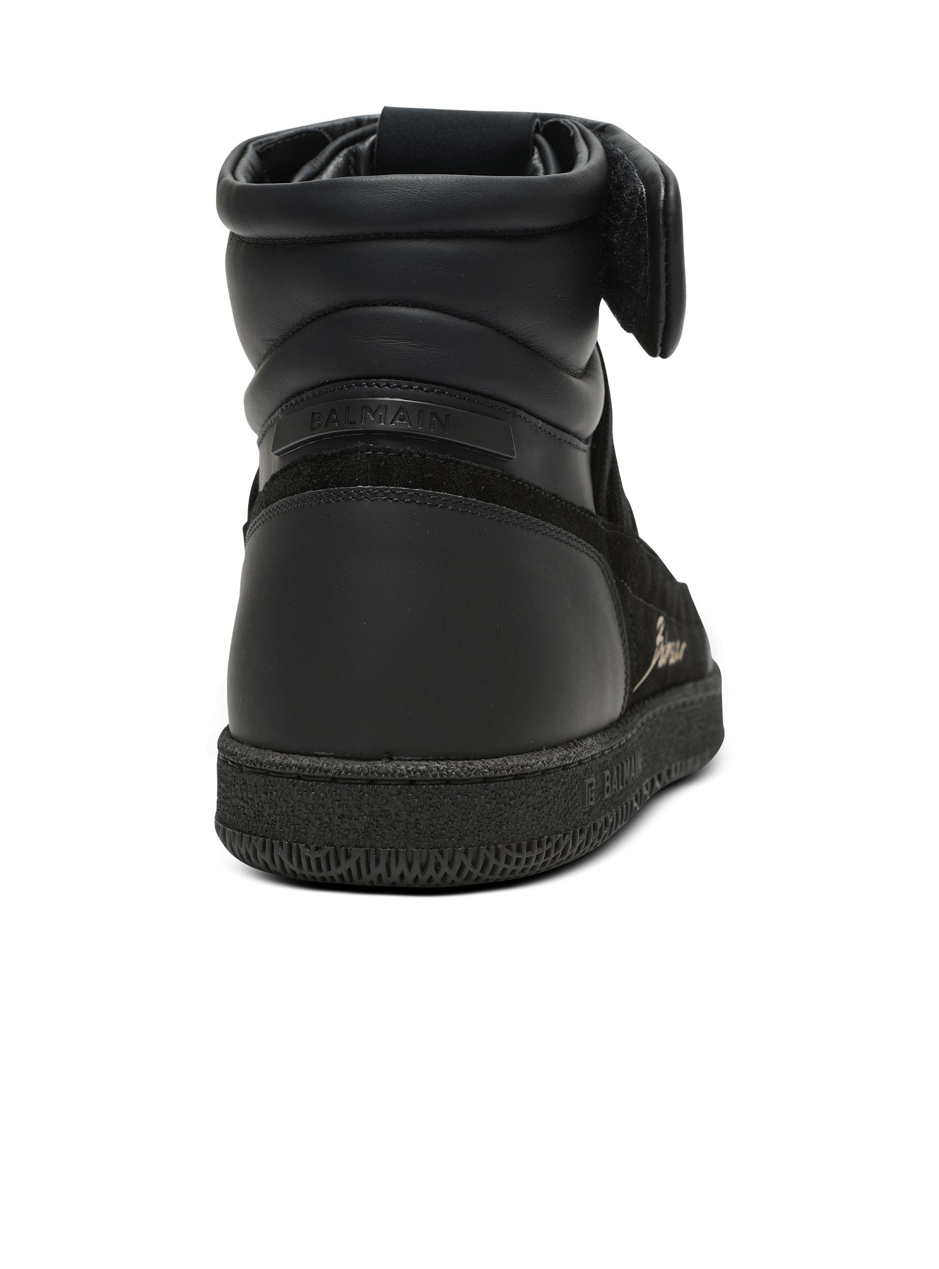 Leather Balmain Swan Mid-Top lace-up trainers  Product Image