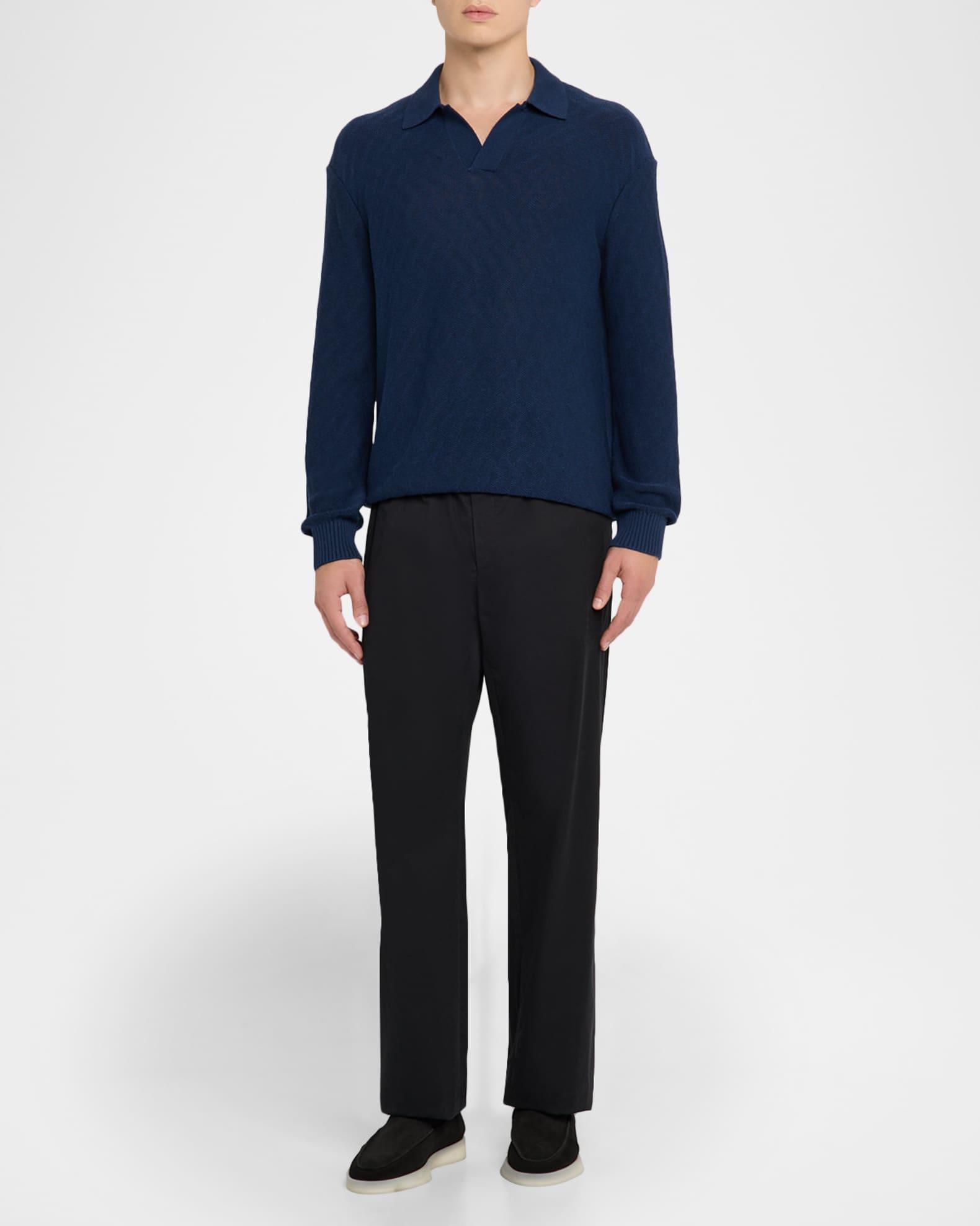 Men's Cotton Chevron Johnny Collar Sweater Product Image