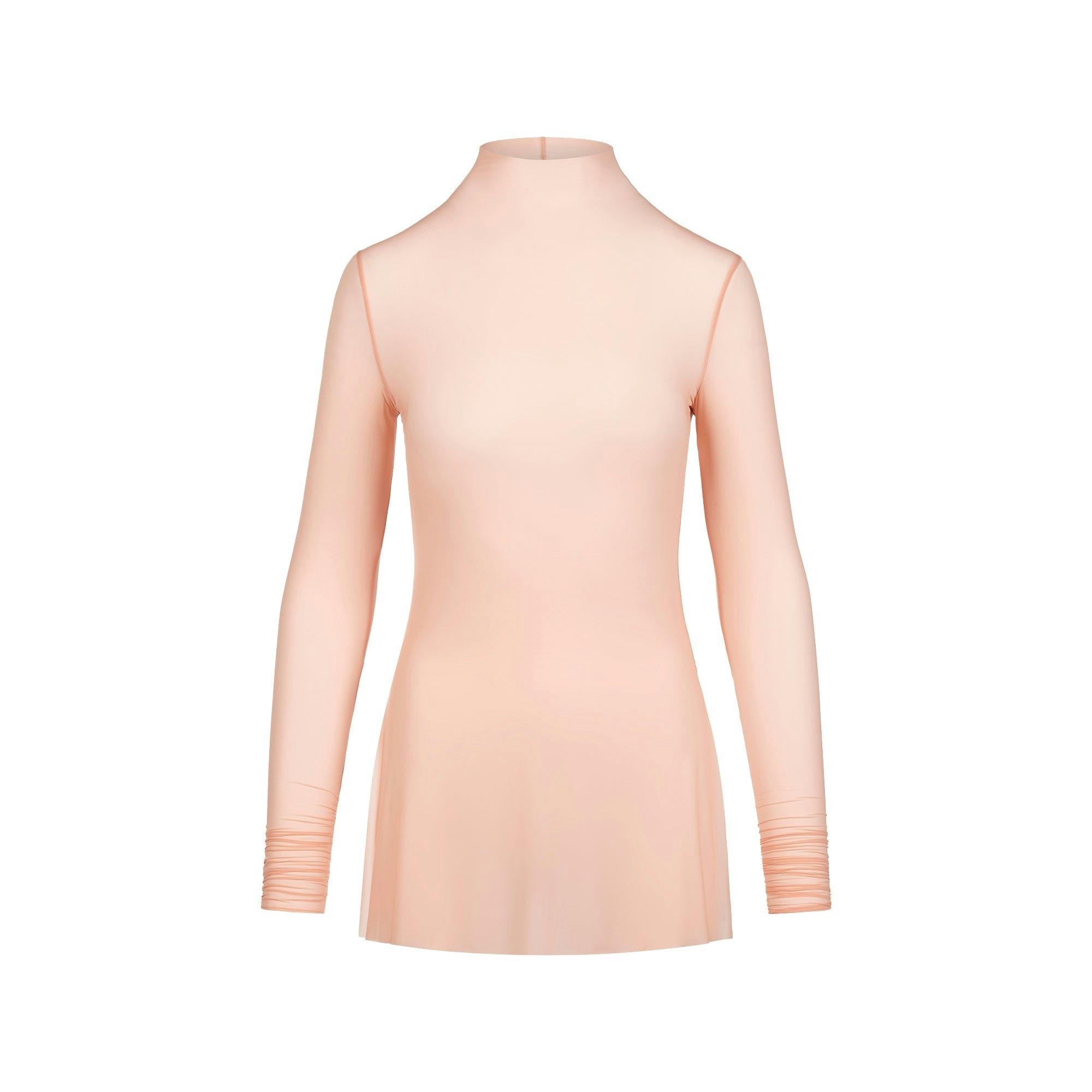 MILKY SHEER MOCK NECK TUNIC | DESERT CLAY Product Image