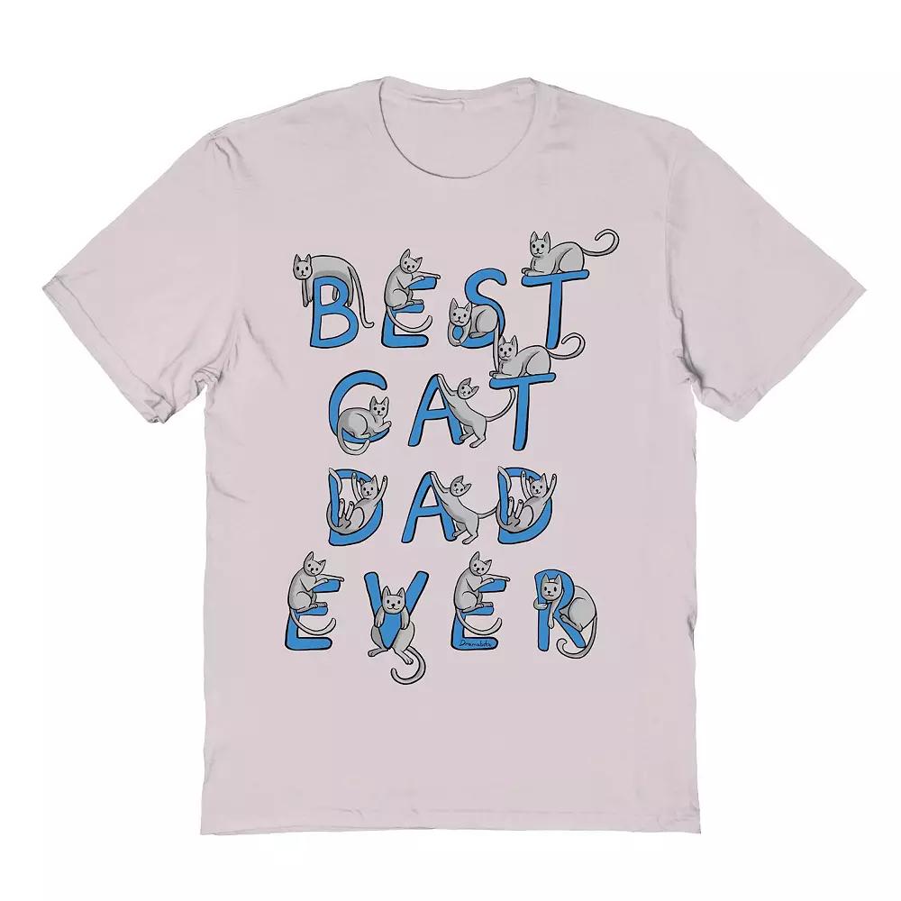 Men's COLAB89 by Threadless Best Cat Dad Ever Father's Day Graphic Tee, Size: Large, Ice Gray Product Image