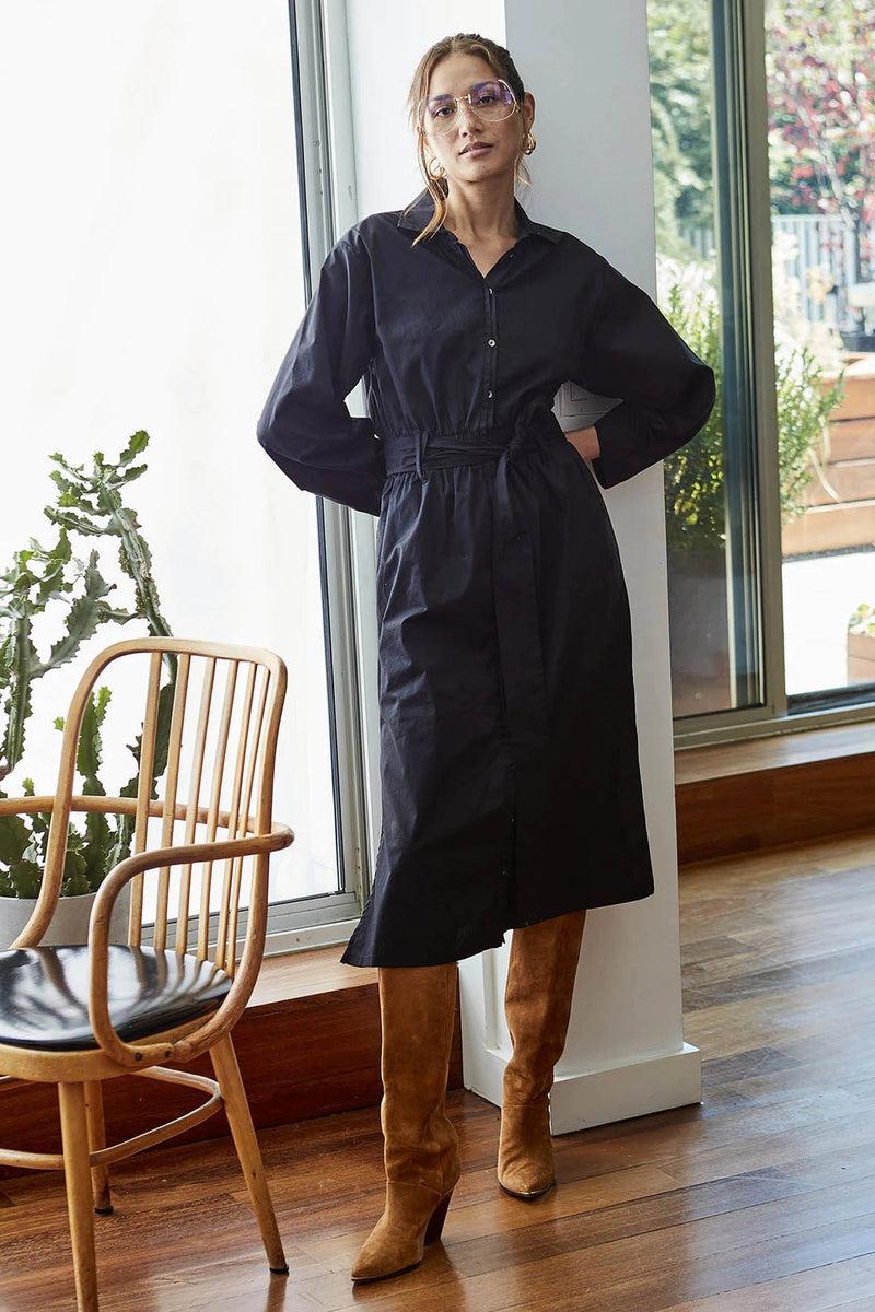 Genevieve Dress-Deep Black Product Image