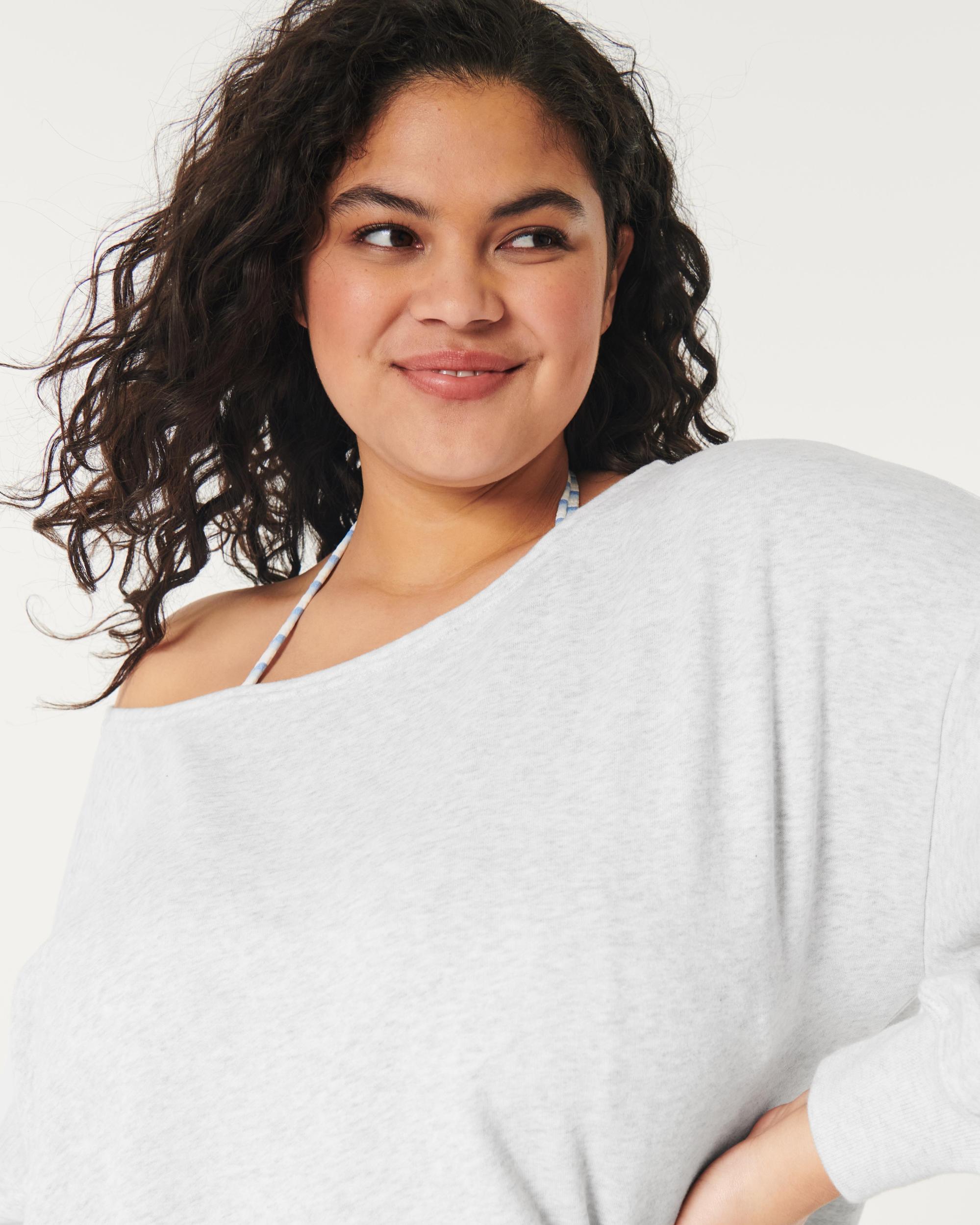 Easy Terry Off-the-Shoulder Sweatshirt Product Image