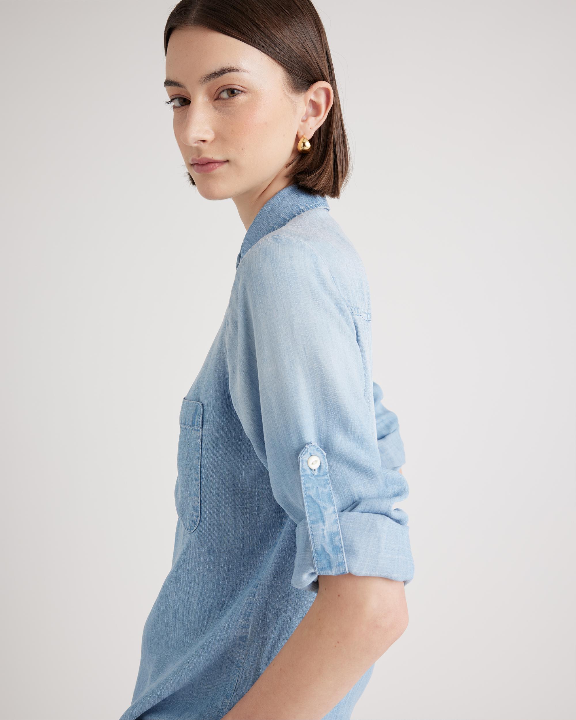 Quince | Women's Chambray Tencel Long Sleeve Shirt Product Image