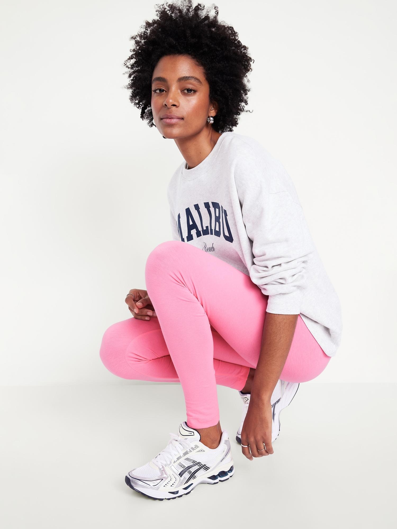 High-Waisted Jersey Fashion Layering Leggings Product Image