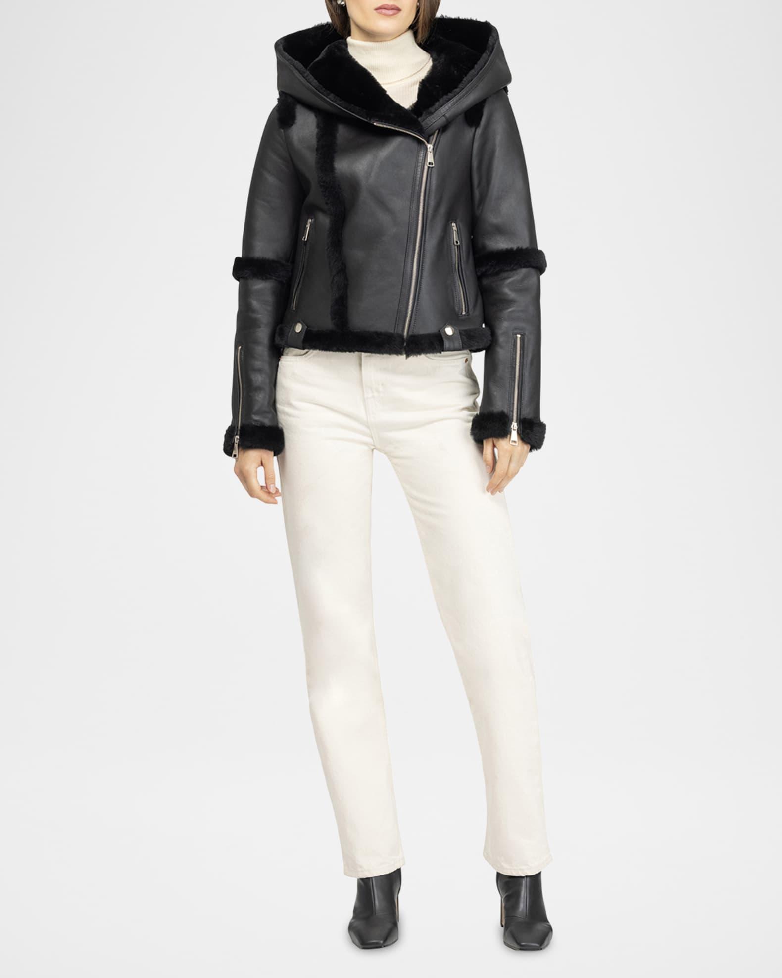 Shearling Lamb Hooded Zip Jacket Product Image