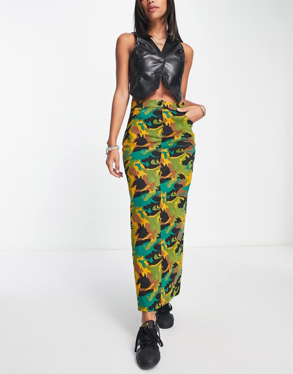 COLLUSION utility maxi skirt in camo print - part of a set Product Image