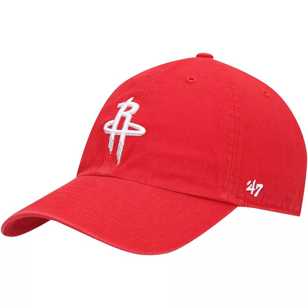 Men's '47 Red Houston Rockets Logo Clean Up Adjustable Hat Product Image