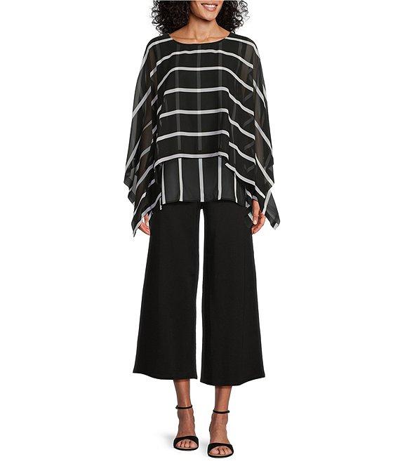 Slim Factor by Investments Lightweight Ponte Knit No Waist Wide Leg Crop Pants Product Image