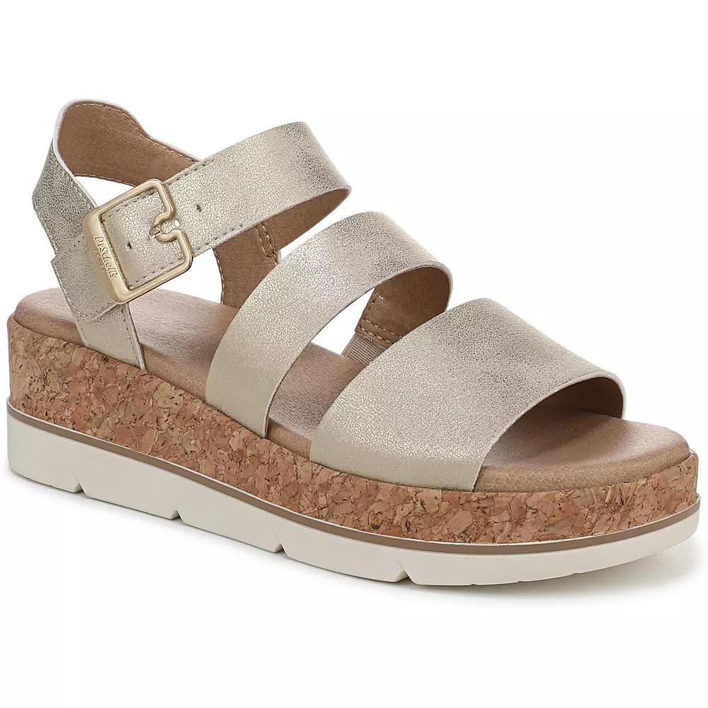 Dr. Scholl's Once Twice Women's Platform Sandals, Size: 8.5, Gold Product Image