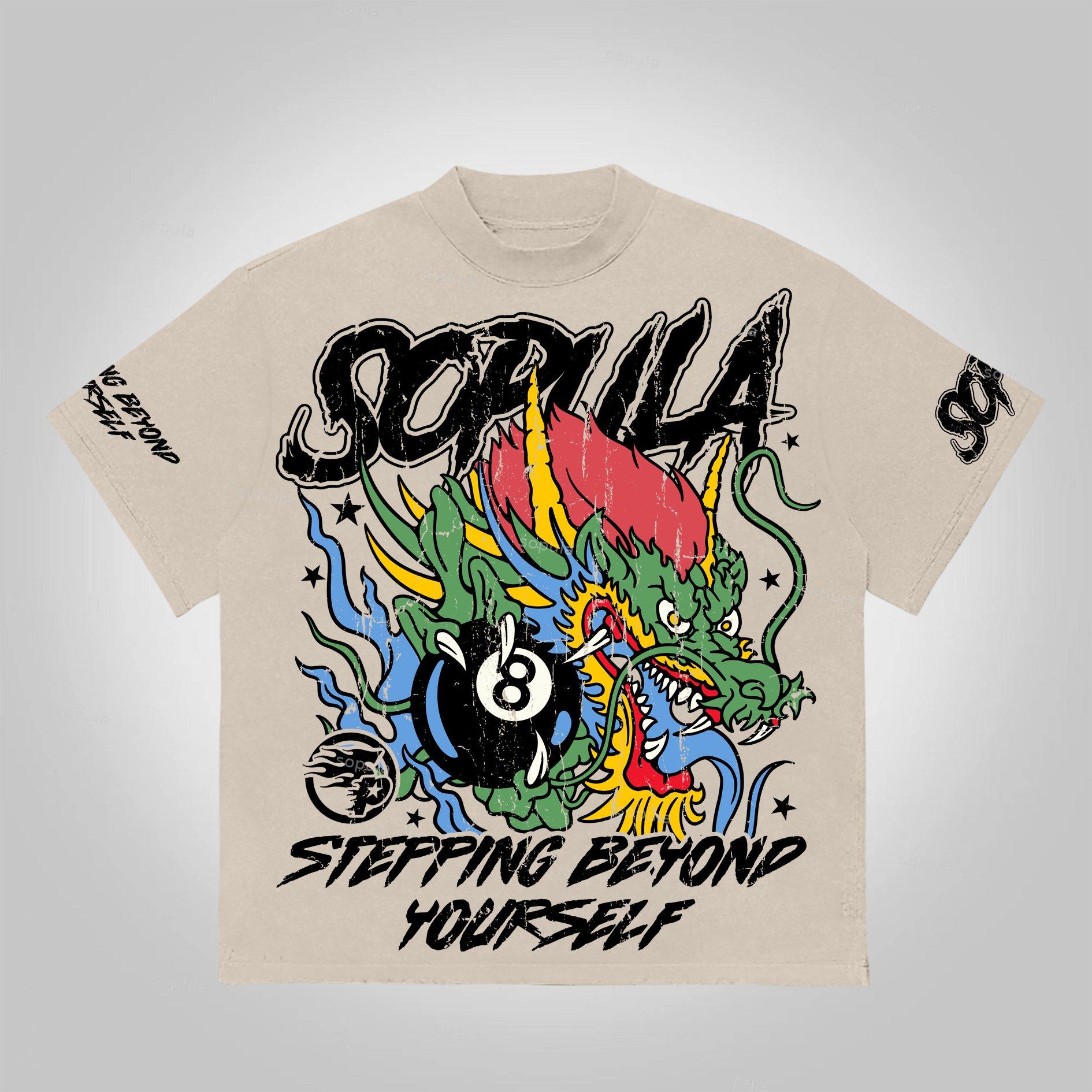 Sopula Dragon Ball 8 Retro Graphic 100% Cotton T-Shirt Product Image