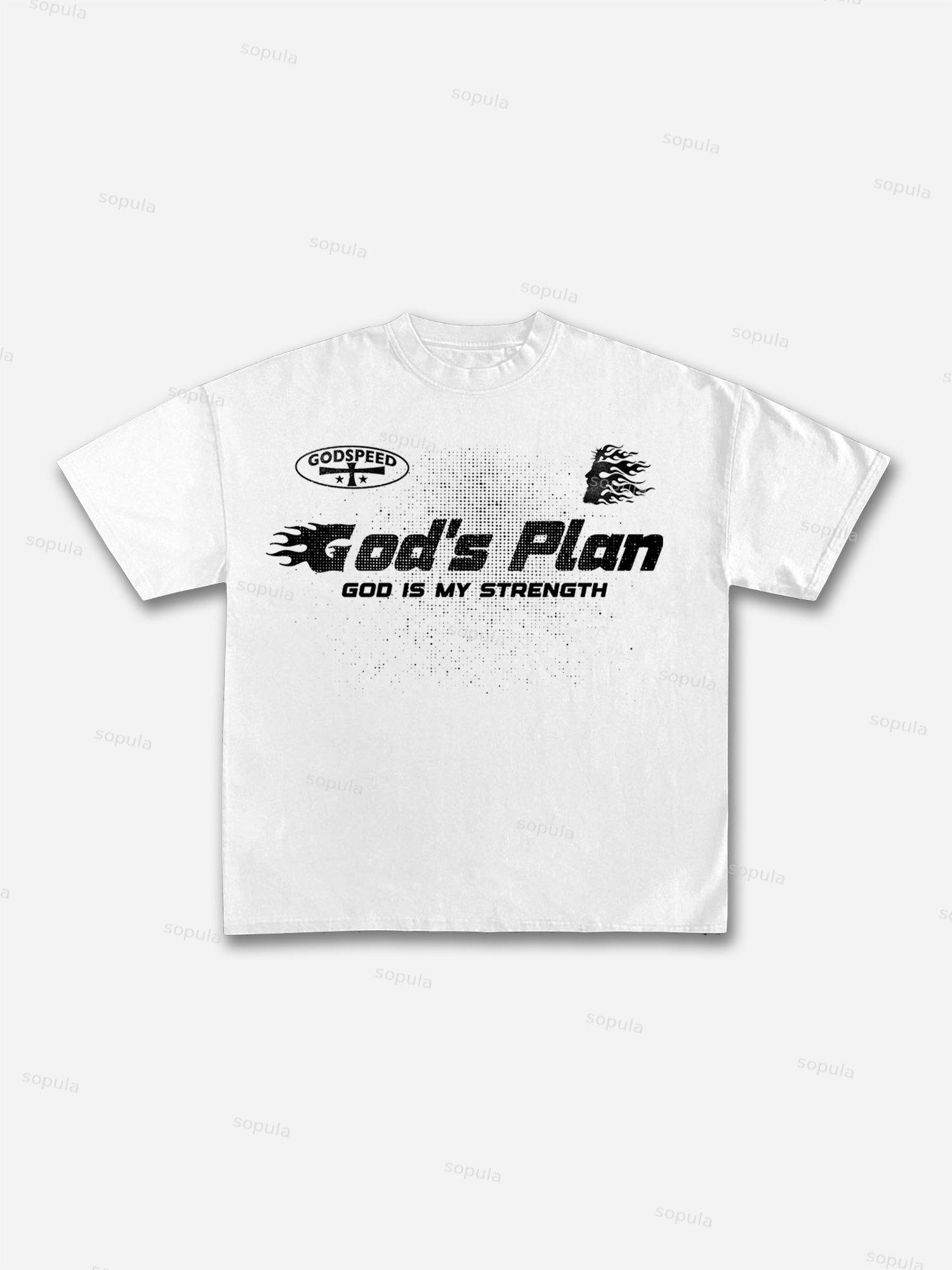 Flame Jesus God Silhouette Network Vintage Graphic Cotton T-shirt Product Image