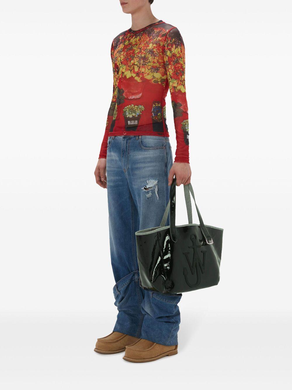 Belt coated-finish denim tote bag  Product Image