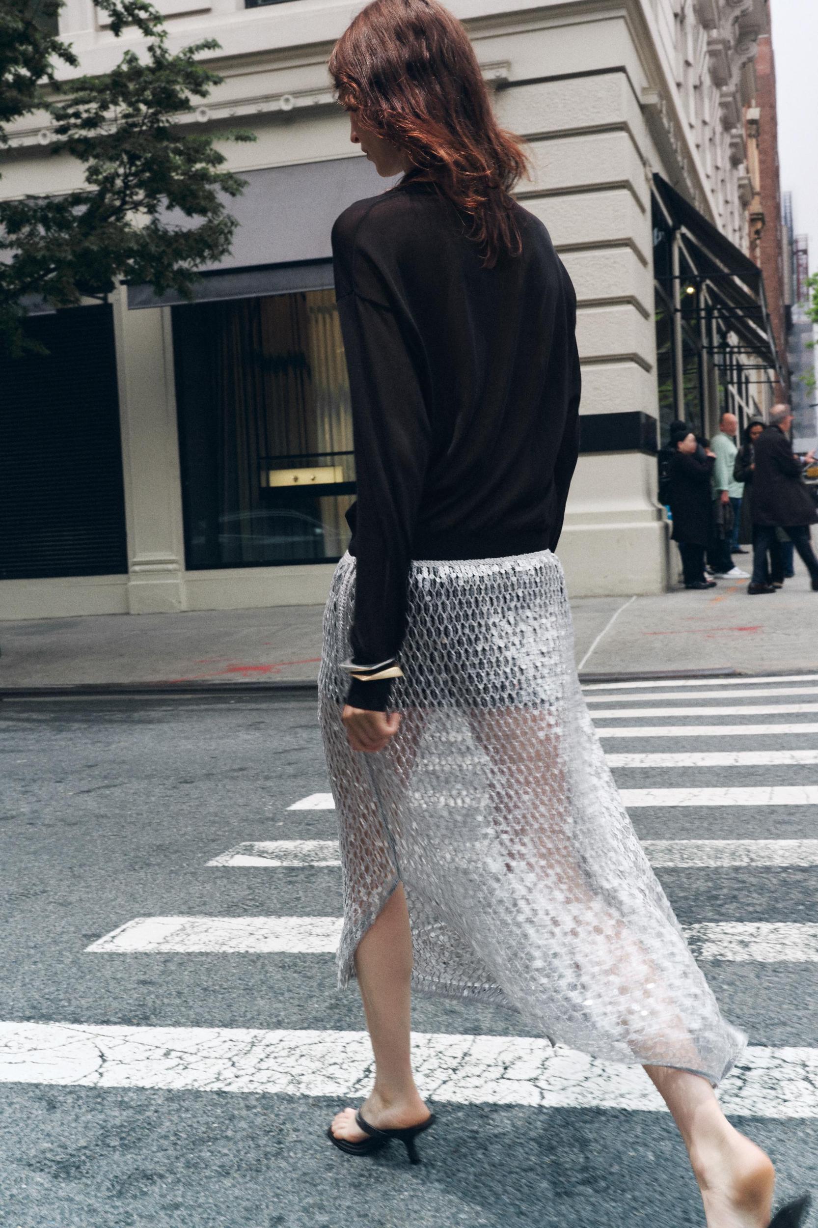 ZW COLLECTION SEQUIN MIDI SKIRT Product Image