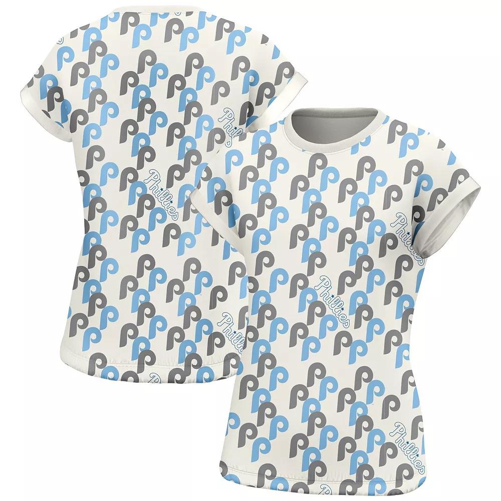 Women's Lusso  White Philadelphia Phillies Madge Dolman Tri-Blend T-Shirt, Size: Small Product Image