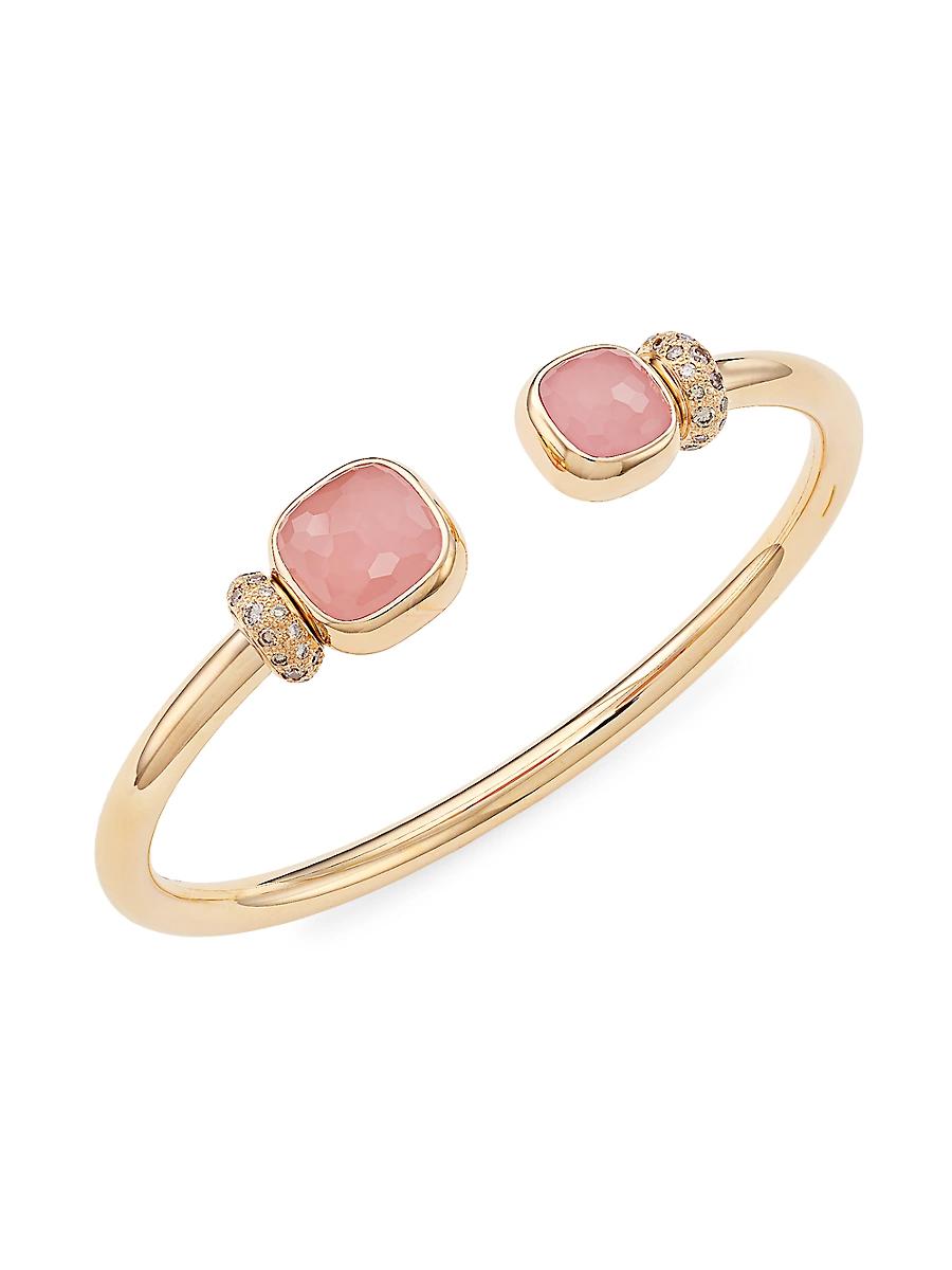 Womens Nudo 18K Rose Gold, Rose Quartz & Diamond Cuff Product Image