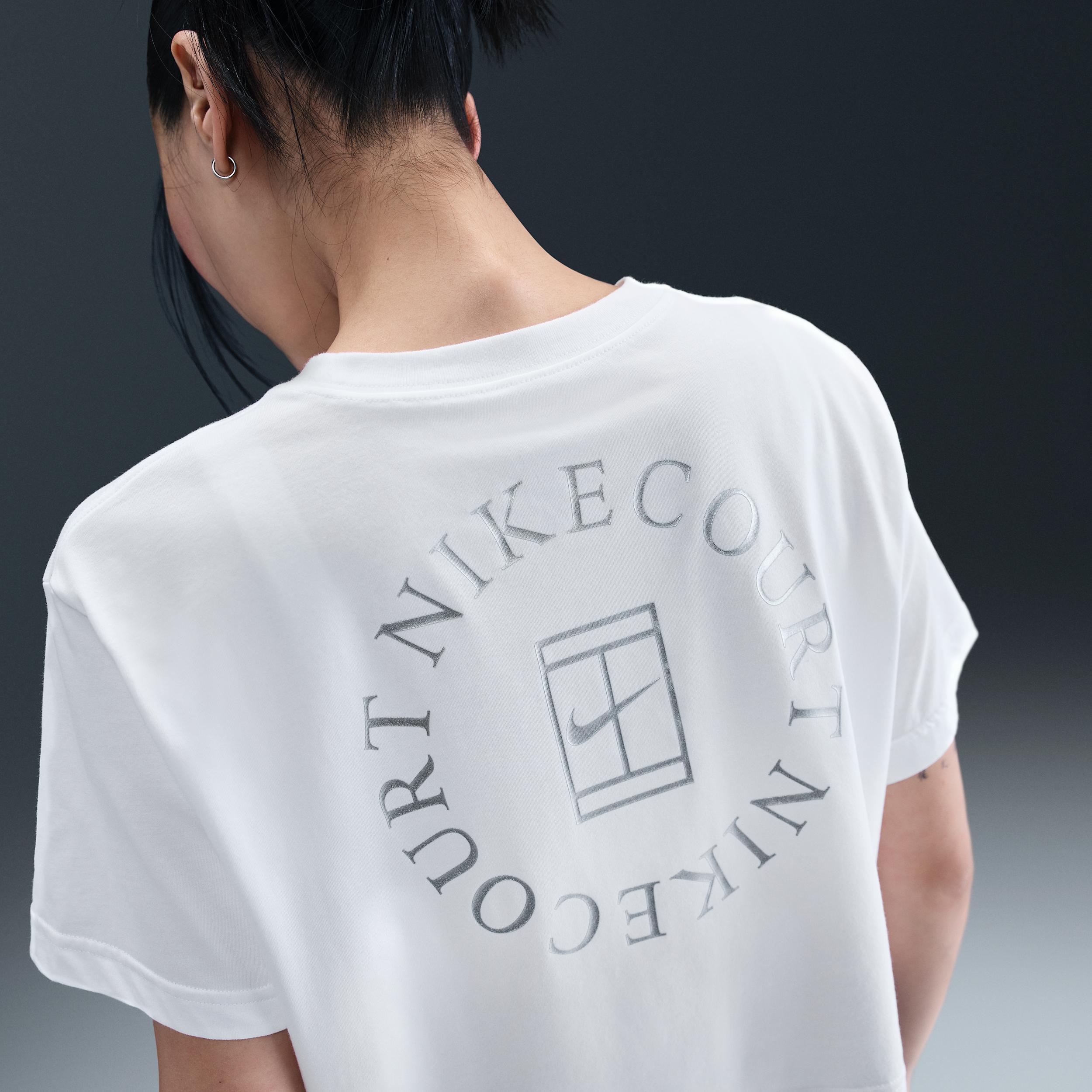 Nike Womens Slam Dri-FIT Short-Sleeve Cropped Tennis T-Shirt | HV6987-010 Product Image