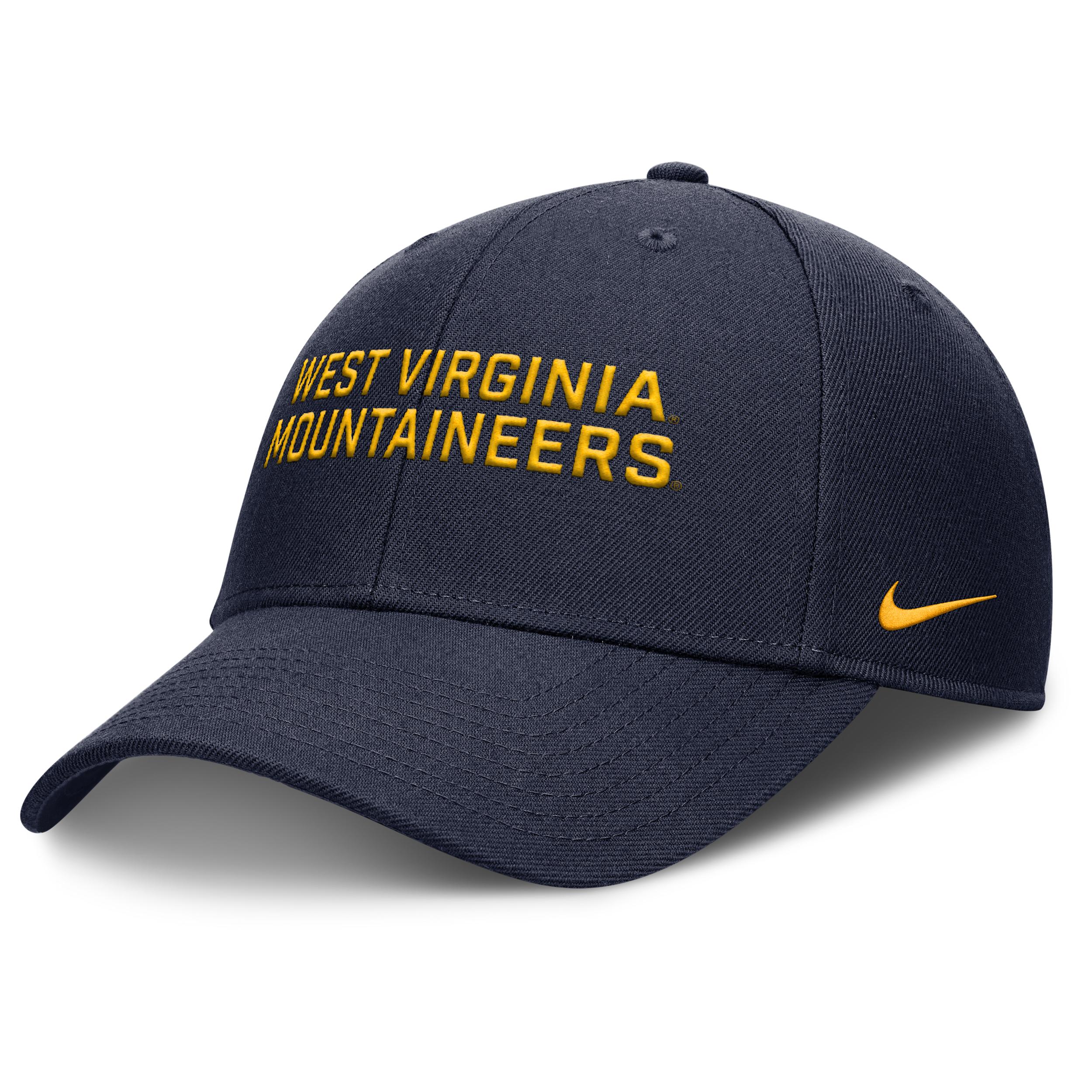 West Virginia Sideline Rise Practice Nike Mens College Adjustable Hat | NC2341SWVN-BQX Product Image