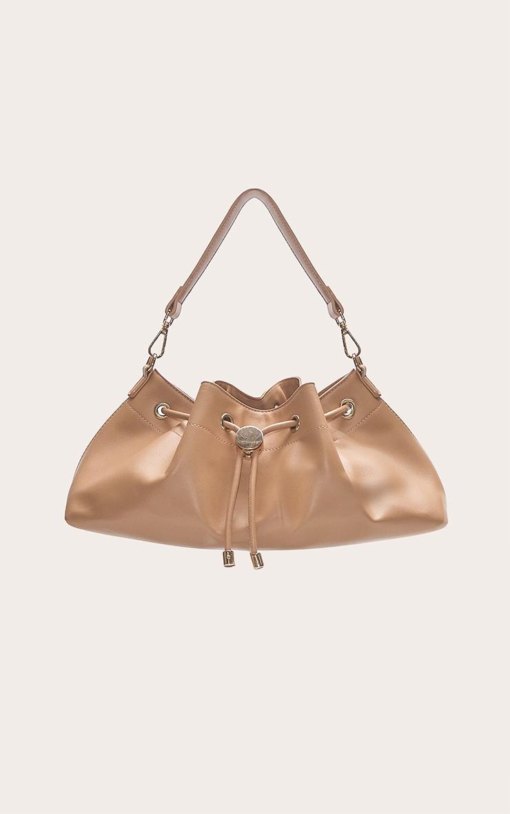 Tan Soft PU Drawstring Shoulder Bag Product Image