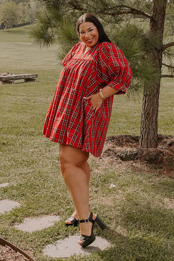 Cheerful Energy Plaid Mini Dress Curves Product Image