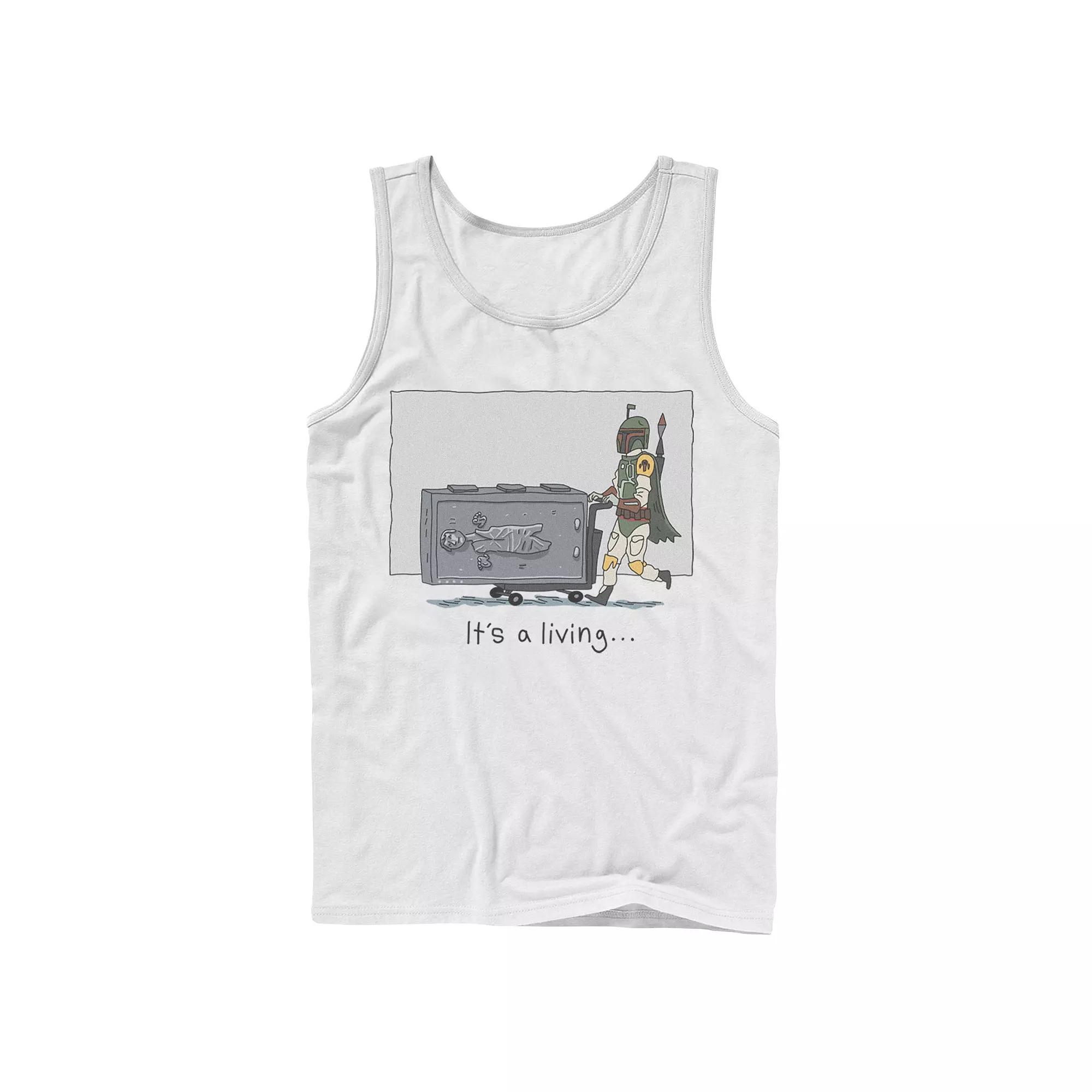 Men's Star Wars Boba Fett It's A Living Doodle Tank Top,  Product Image