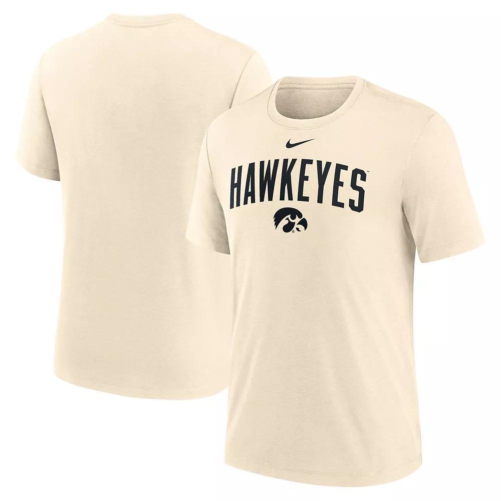 Men's Nike Cream Iowa Hawkeyes Natural Arch Logo Triblend T-Shirt,  Product Image