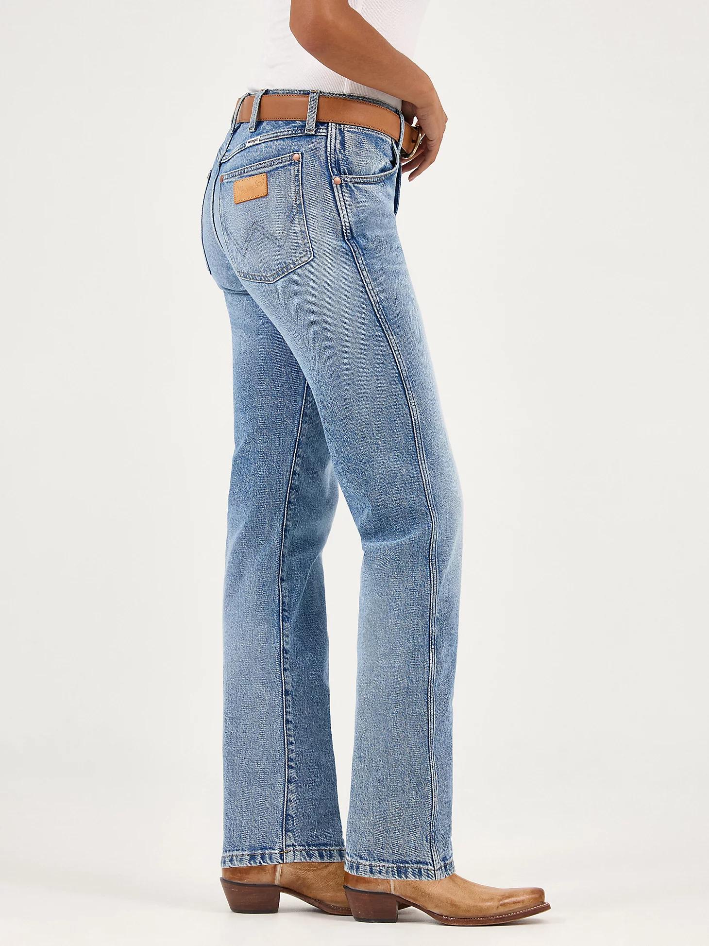 Women's Sunset Mid Rise Straight Jean in Baby Blue Product Image