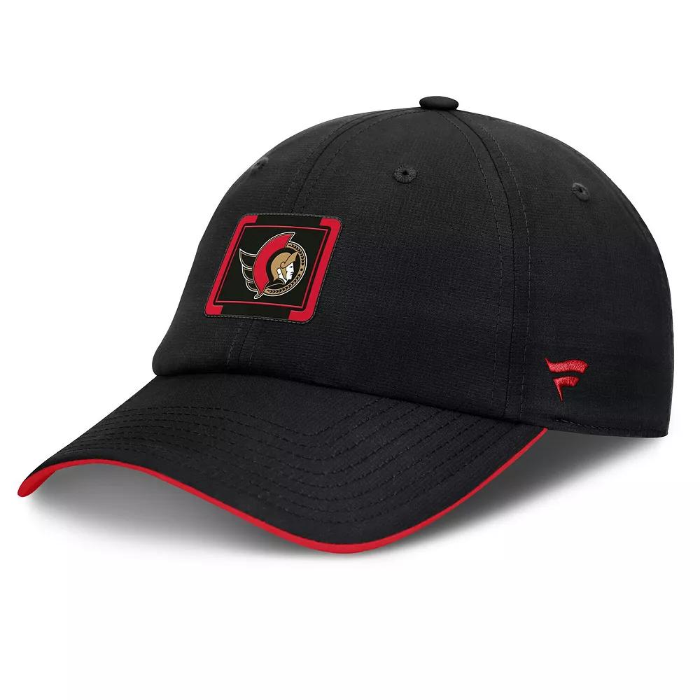 Men's Fanatics Black/Red Ottawa Senators Authentic Pro Ripstop Adjustable Hat, Sen Black Product Image
