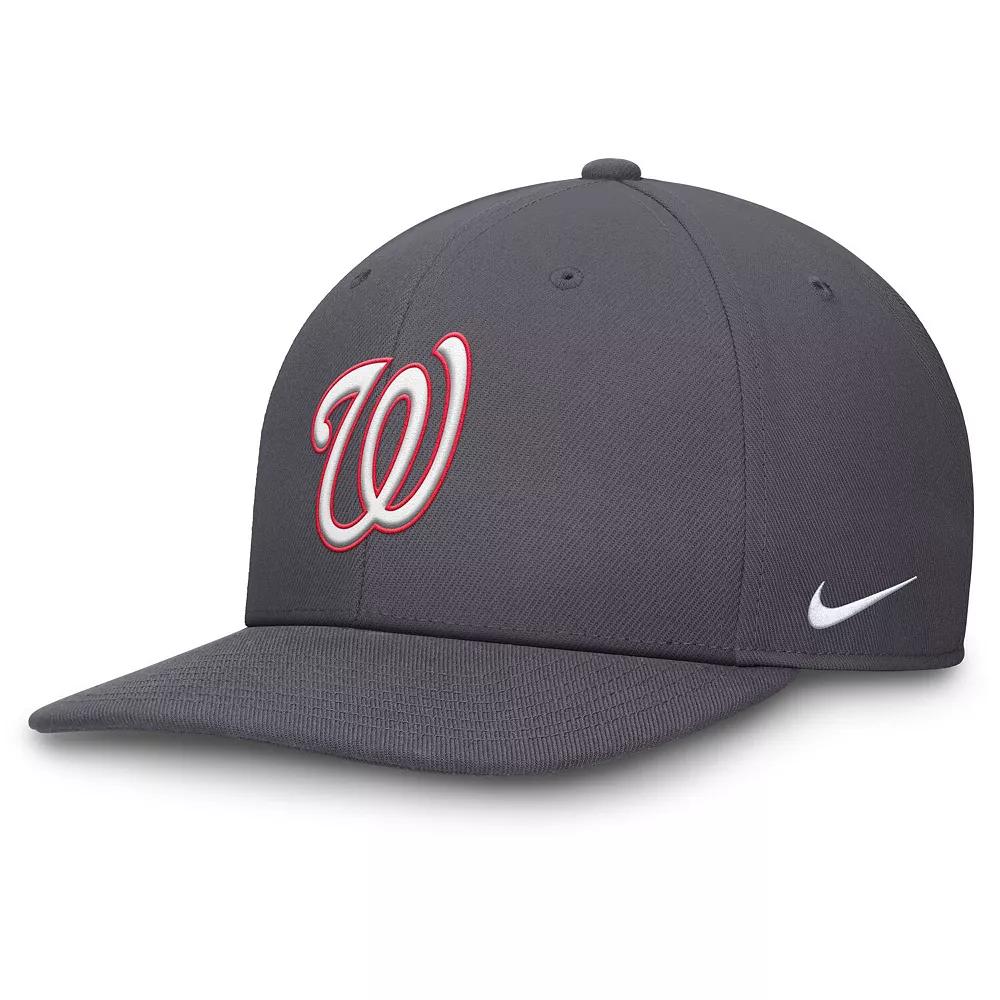 Men's Nike Gray Washington Nationals Pro Performance Snapback Hat, Size: Medium/Large, Grey Product Image