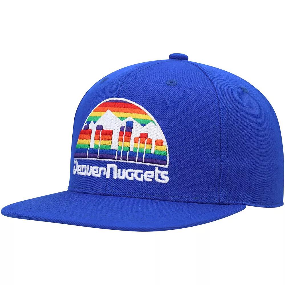 Men's Mitchell & Ness Royal Denver Nuggets Hardwood Classics MVP Team Ground 2.0 Fitted Hat, Size: 7 1/4, Nug Blue Product Image
