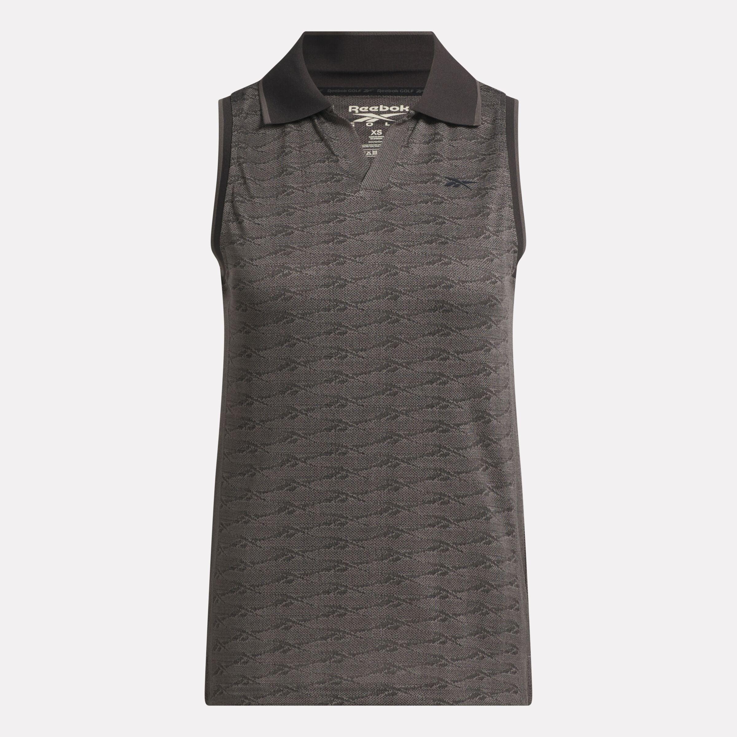 Women's Sleeveless Tonal Vector Jacquard Golf Polo Shirt Female Product Image