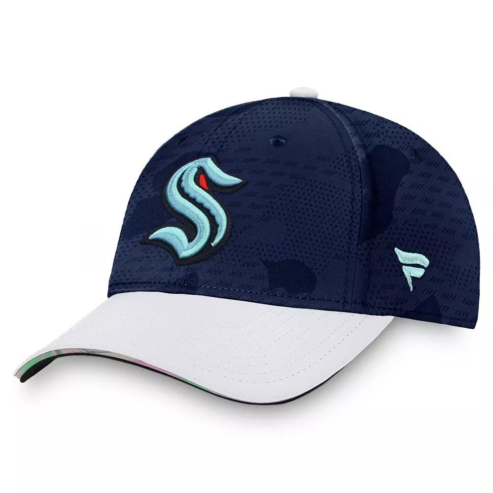 Men's Fanatics  Deep Sea Blue/White Seattle Kraken Authentic Pro Locker Room Flex Hat, Size: Small/Medium, Krk Team Product Image