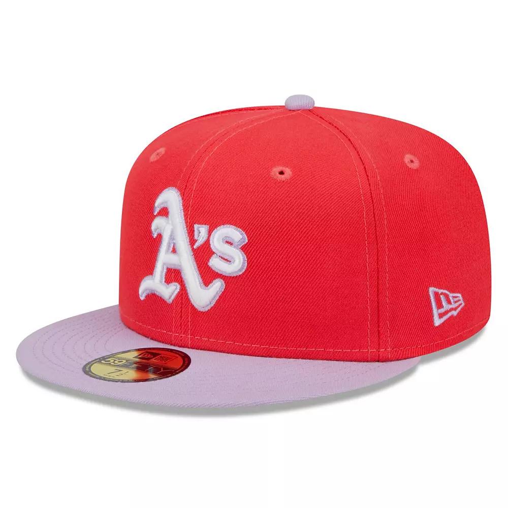 Men's New Era Red/Lavender Oakland Athletics Spring Color Two-Tone 59FIFTY Fitted Hat,  Product Image