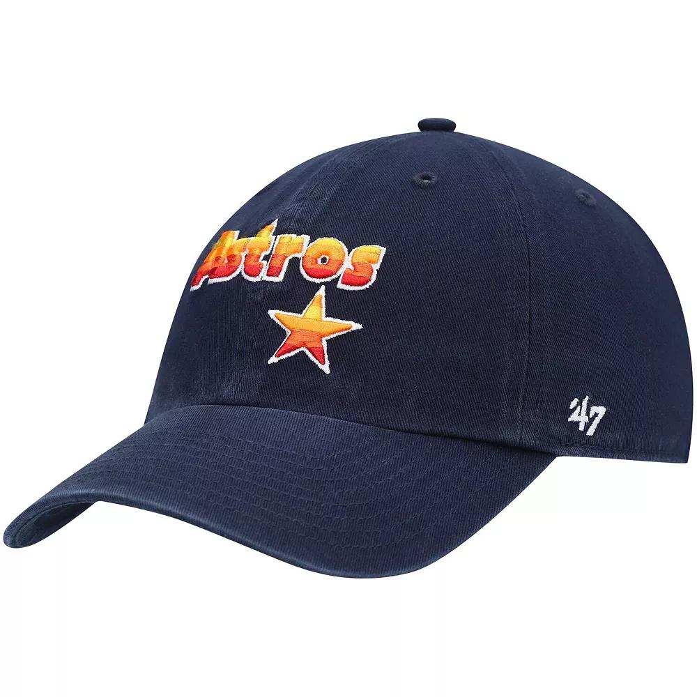 Men's '47 Navy Houston Astros Logo Cooperstown Collection Clean Up Adjustable Hat, Blue Product Image