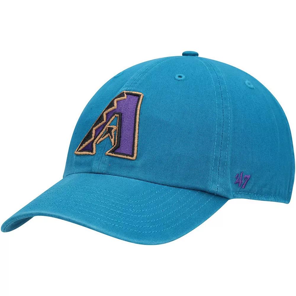 Men's '47 Teal Arizona Diamondbacks Logo Cooperstown Collection Clean Up Adjustable Hat, Blue Product Image