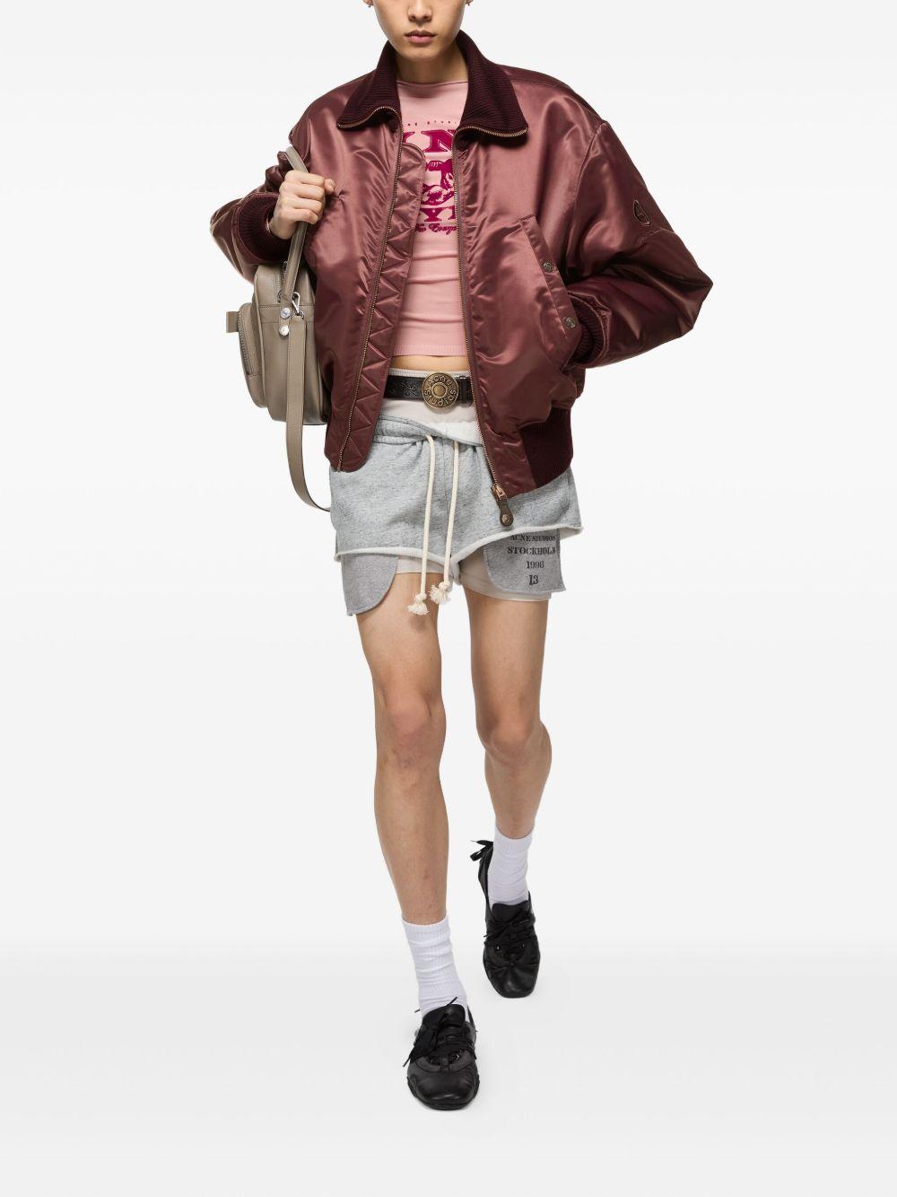 satin-finish bomber jacket Product Image