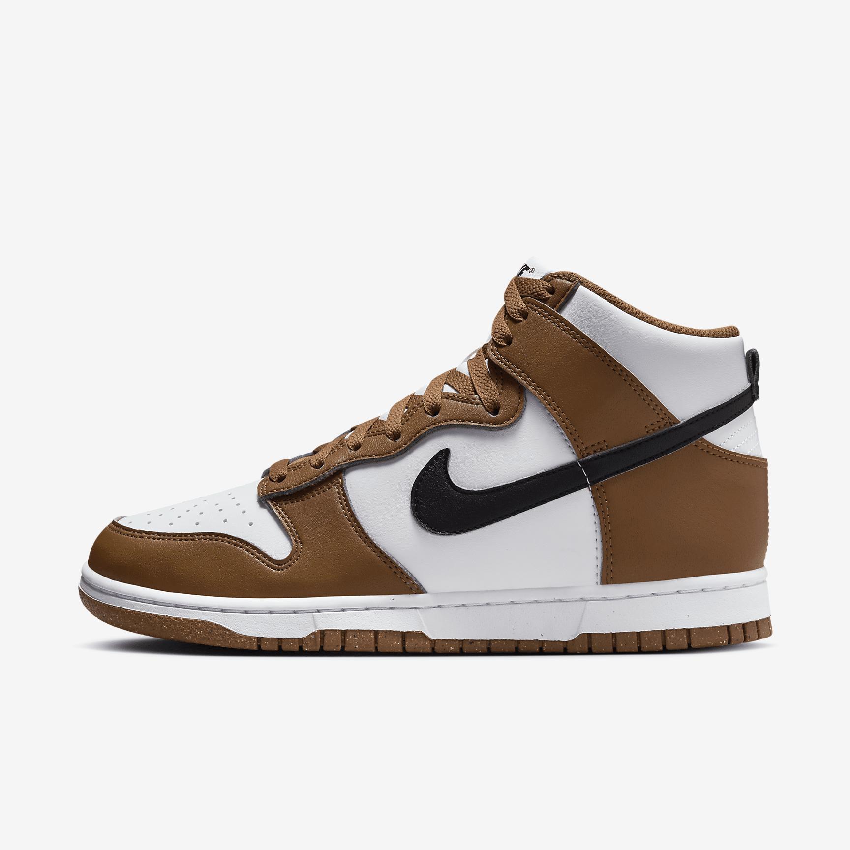 Nike Womens Nike Dunk High - Womens Shoes White/Black/Light British Tan Product Image