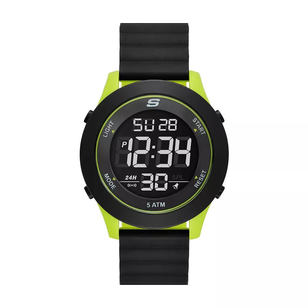 Skechers® Rosencrans Men's Slip Ins Digital Watch, Size: 46MM, Black Product Image