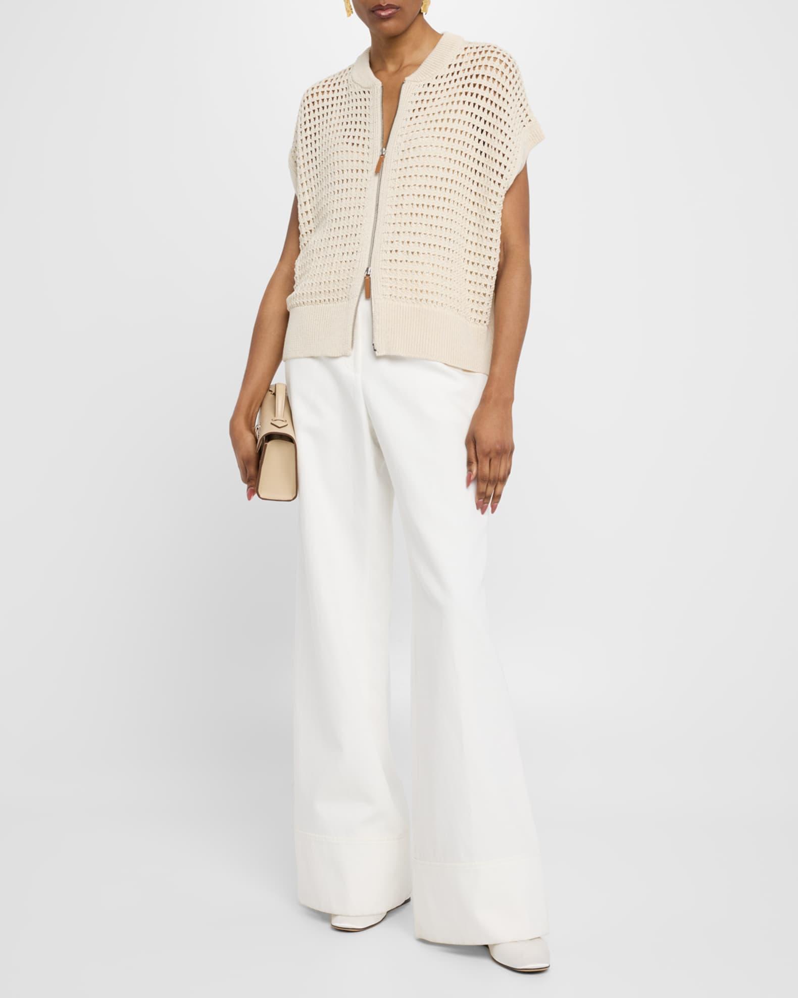 Open-Knit Cotton Sweater Vest Product Image