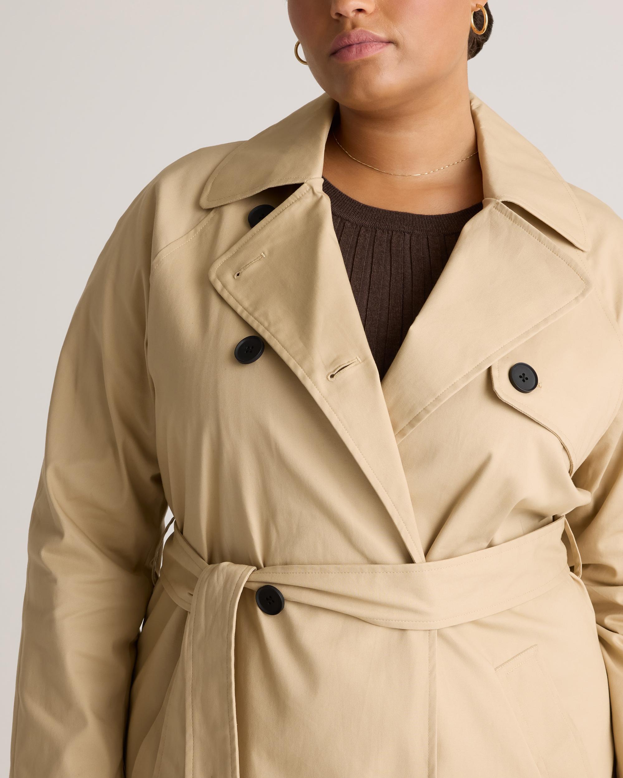 Quince | Women's Comfort Stretch Trench Coat Organic Cotton Product Image