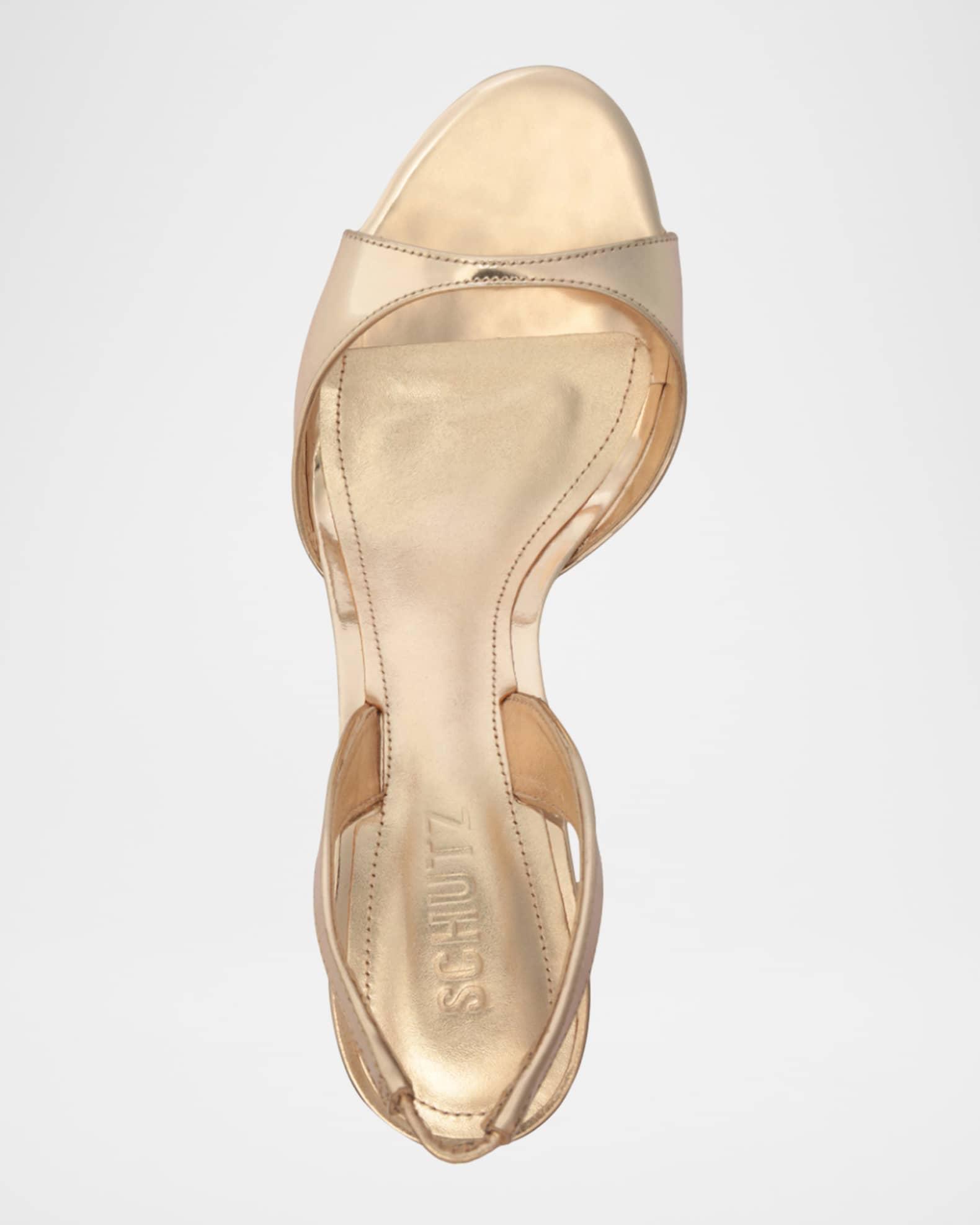 Scarlett Metallic Leather Mid-Heel Slingback Sandals Product Image