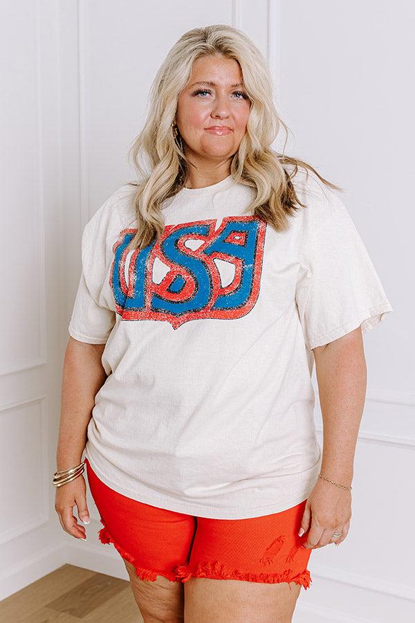 USA Vintage Graphic Tee Curves Product Image
