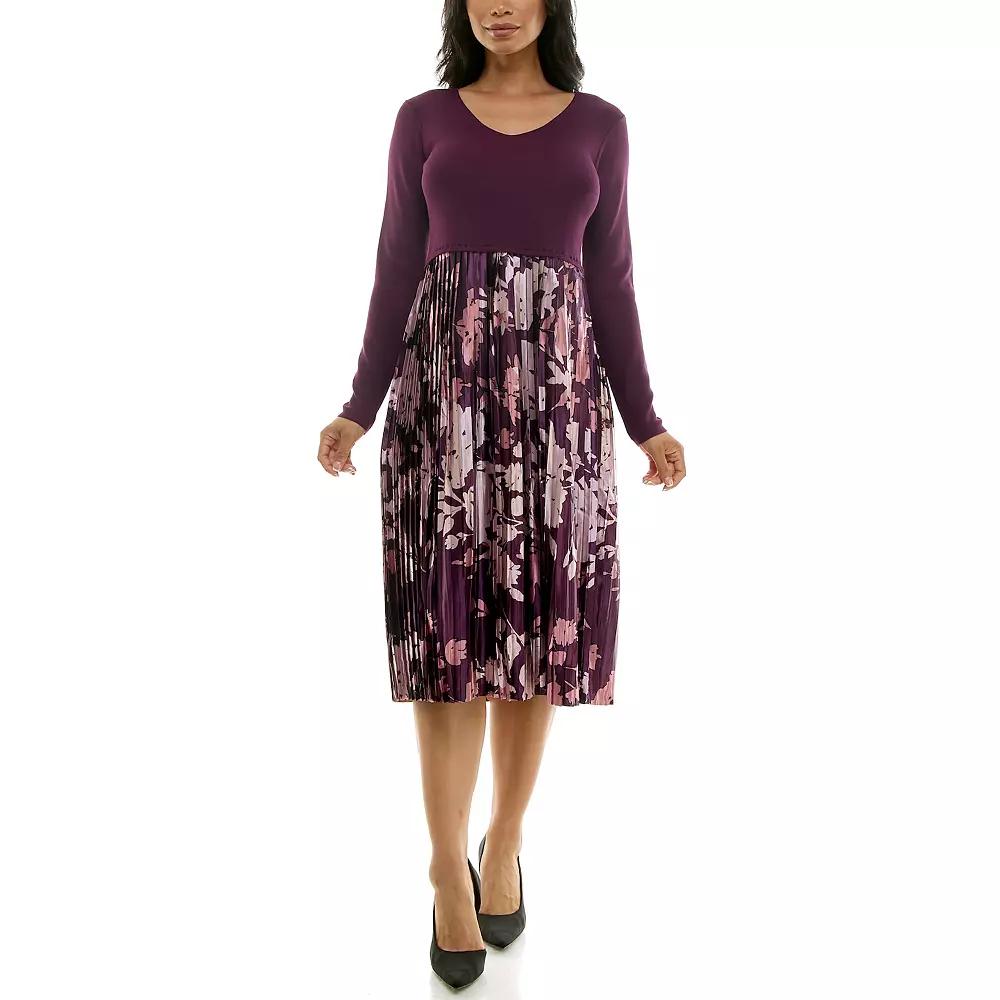 Women's Nina Leonard Lurex Knit Midi Dress,  Product Image