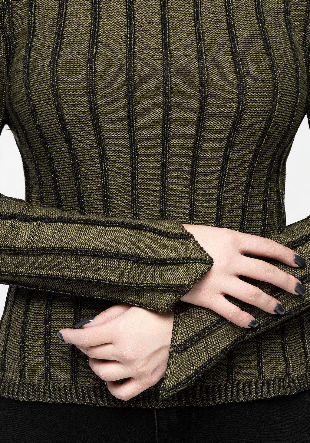 Myrsina Plated Rib Knit Top Product Image