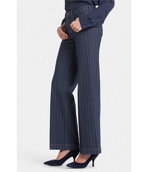 NYDJ Vertical Stripe Teresa Wide Leg High-Rise Lift Tuck® Jeans Product Image