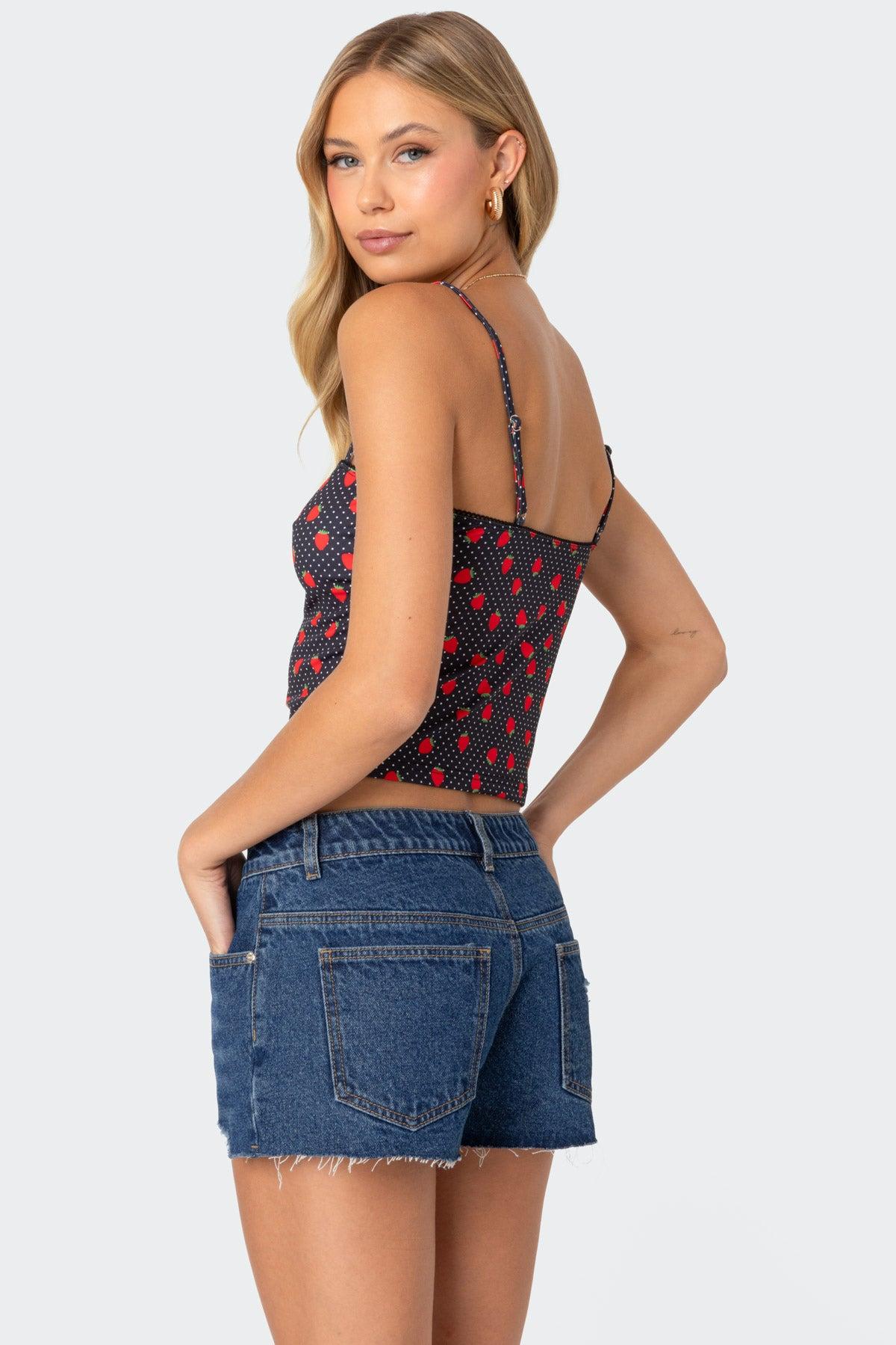 Fern Mid Rise Denim Shorts Product Image