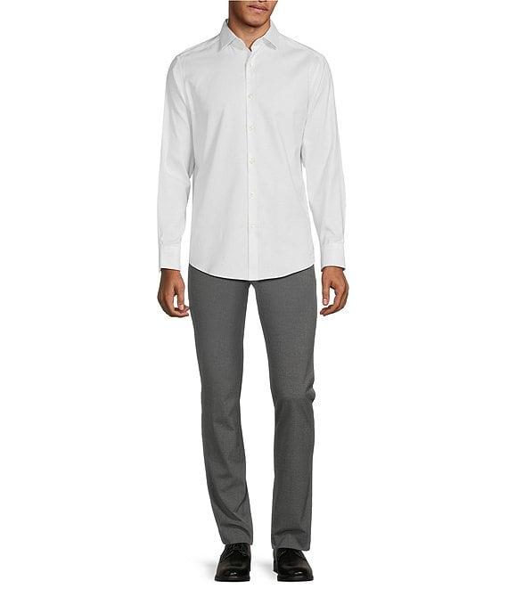 Murano Big & Tall Wardrobe Essentials Slim Fit Solid Stretch Twill Long Sleeve Woven Shirt Product Image