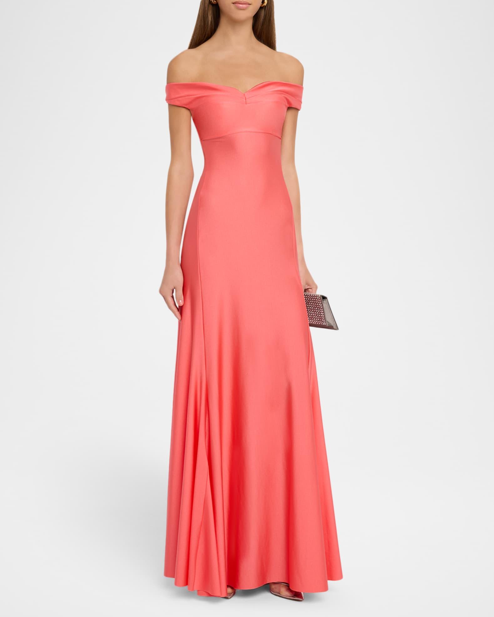 Off-Shoulder Jersey Gown Product Image